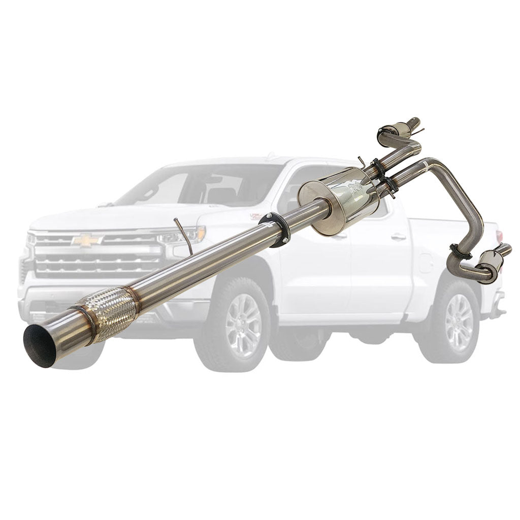 ESA | 3" Twin Stainless Catback Exhaust | Chevrolet Silverado 1500 LTZ Crew Cab Ute | ST700-705SS