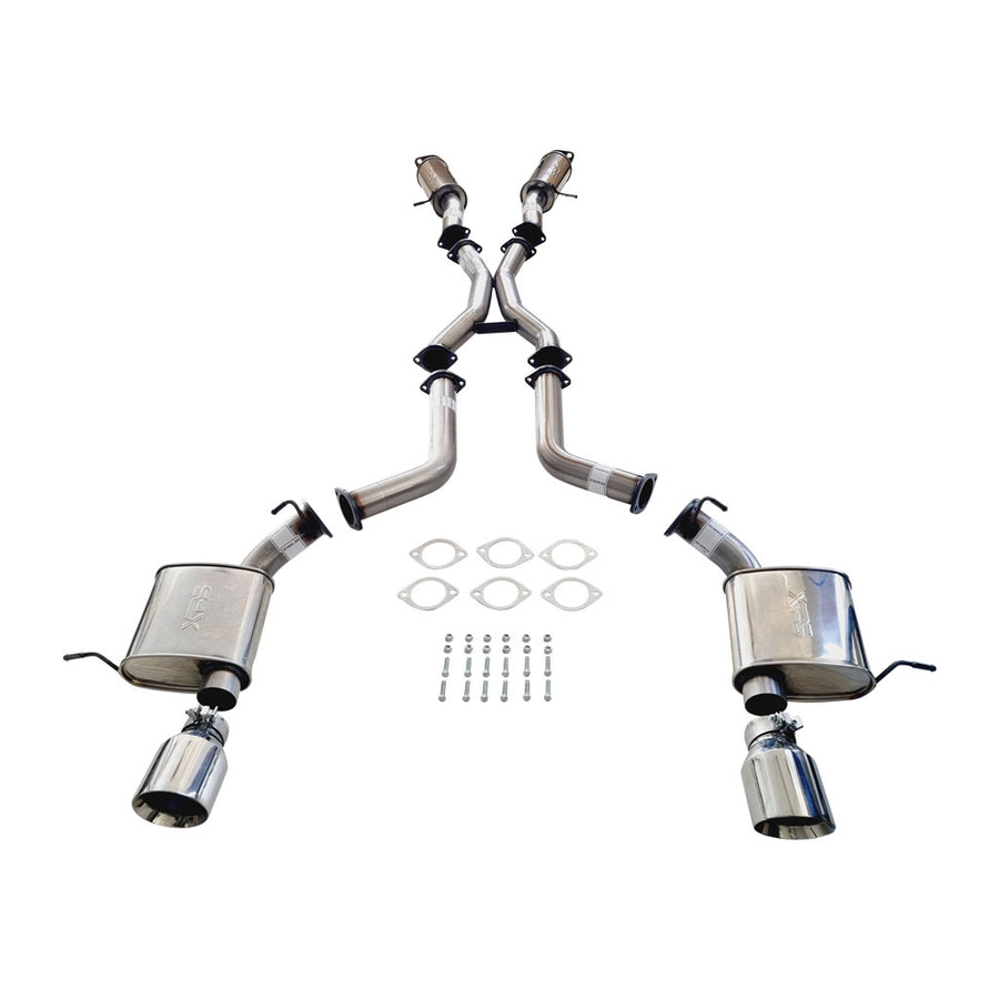 ESA | Stainless Steel Twin 3" Catback Exhaust with Hotdogs 4" Polished Tips | Jeep Grand Cherokee SRT 6.4L | ST401HD-404CT-SS