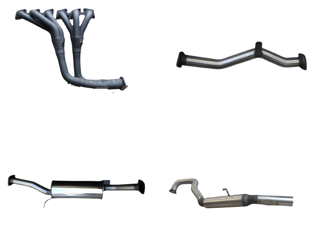 Manta | 2.5in Full Exhaust System with Centre Muffler & Rear Hotdog | Nissan Patrol GU 4.8L Wagon 2002–2012 (No Cat)