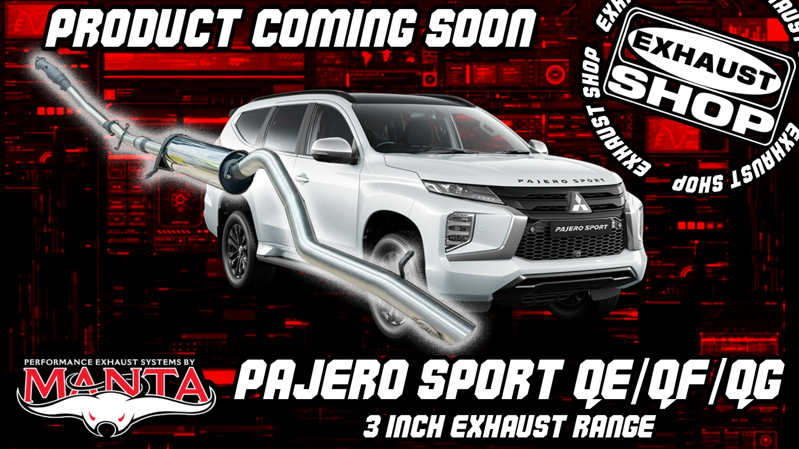 (NEW) Manta Mitsubishi Pajero Sport QE/QF/QG 2015–2024 3" Exhaust Systems - Coming Soon