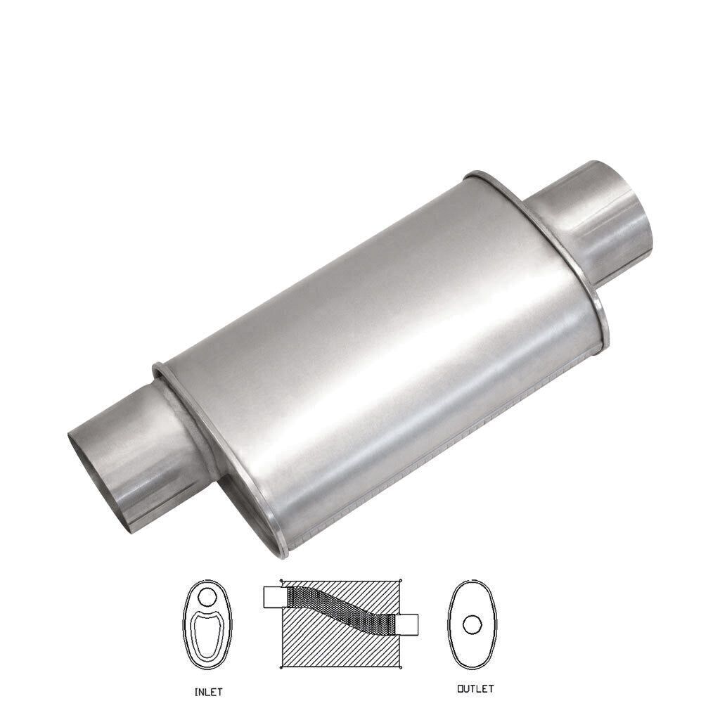 MSA Universal Muffler - 4" Inch 9" x 5" Oval 14" Long Straight Through