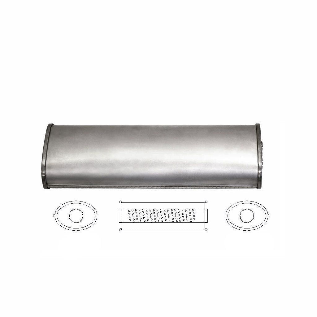 MSA Universal Muffler - 2.25" Inch 5"x MSA Universal Muffler - 3" Oval 18" Long Glass