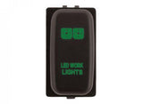 Hulk 4X4 - SWITCH PUSH BUTTON ON / OFF OE RPL 12V WORK LIGHT GREEN