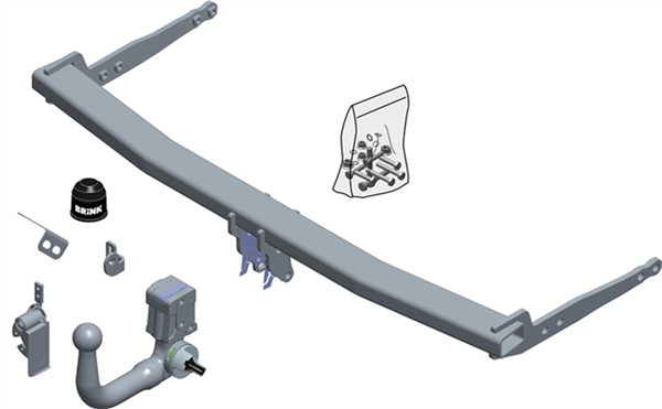 BRINK | Vertical Detachable Towbar | Audi A3 2012-2016 Skoda Octavia 2012-ON VW Golf 2012-2021 | BR-606500