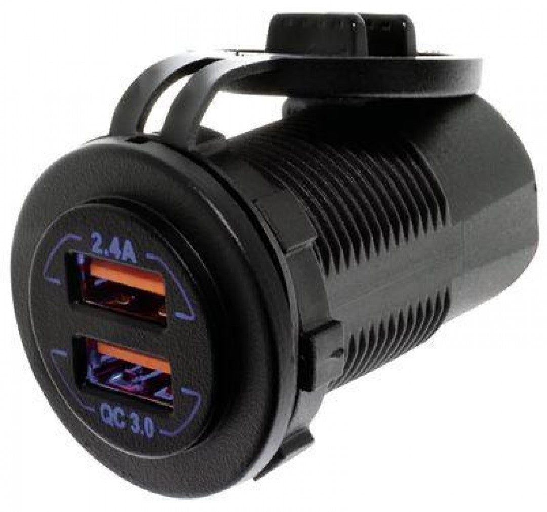 Hulk 4X4 - DUAL USB SOCKET PORT A- 5v 2.4a PORT B- QC3.0 3.6-12v 18w