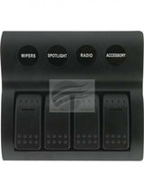 Jaylec - LED Switch Rocker Panel 4 Way 4 X On/Off Prewired Circuit