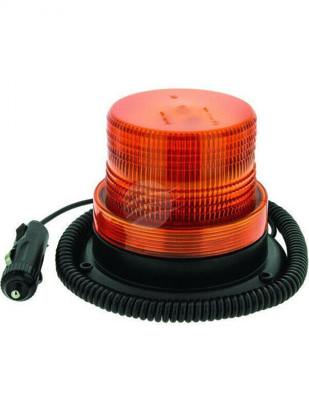 Jaylec - LED Amber Rotating Beacon 12-80 Volts Magnetic Base Mount with Cig Plug