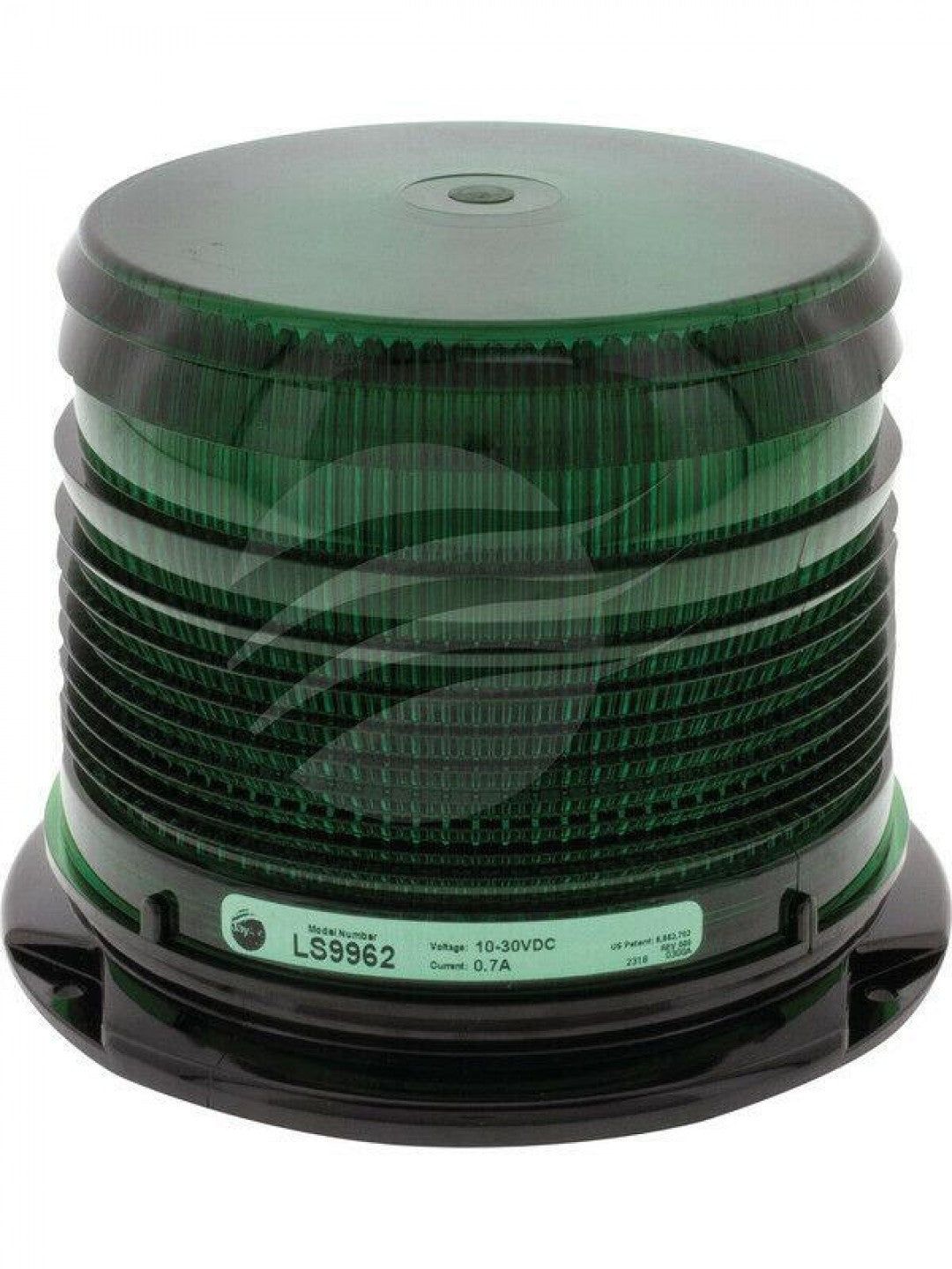 Jaylec - LED Green Beacon 12/24 Volts 3 Bolt Polyc Mount 24 Strb 2 Rot Patt