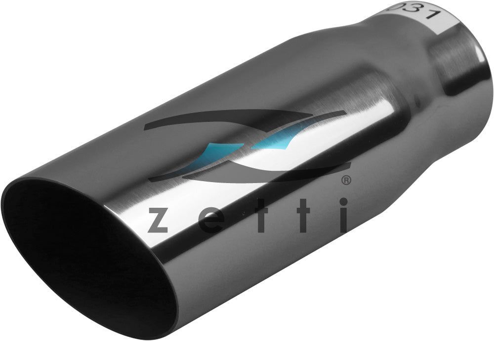 Exhaust Tip - 2" Inch (In) 3" Inch (Out) 200mm Long (Angle Cut)