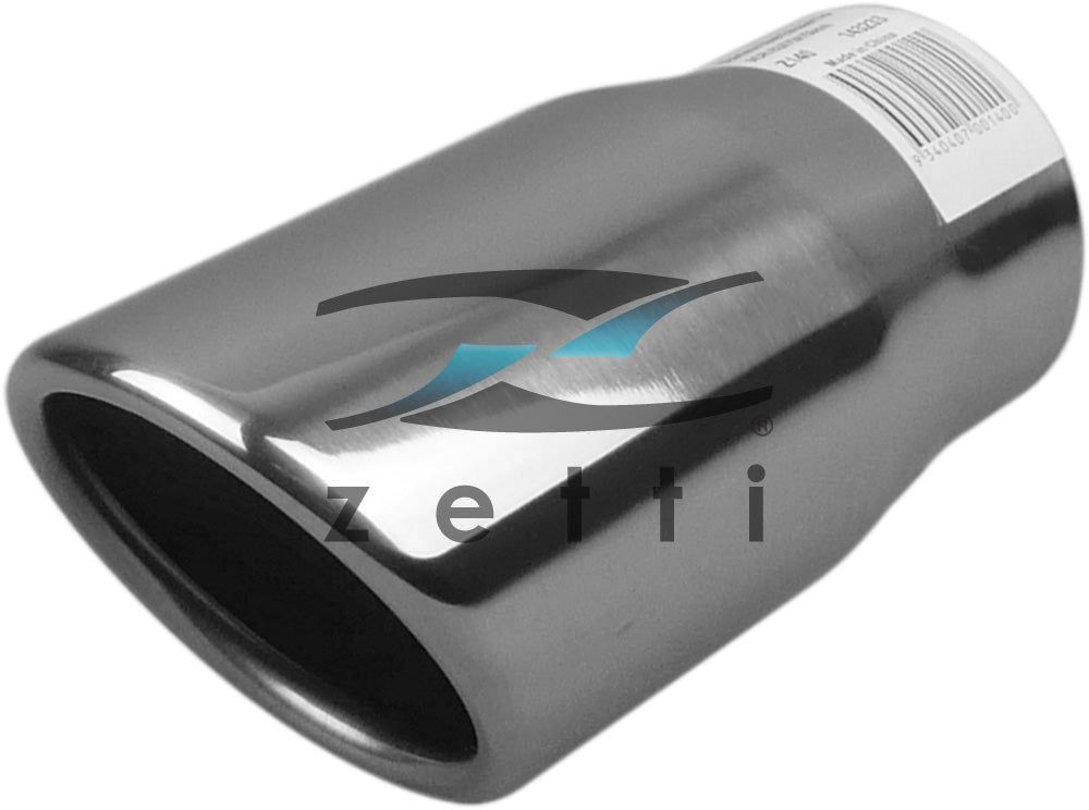 Exhaust Tip - 2" Inch (In) 2 1/8" Inch (Out) 150mm Long (Rolled In - Angle Cut)