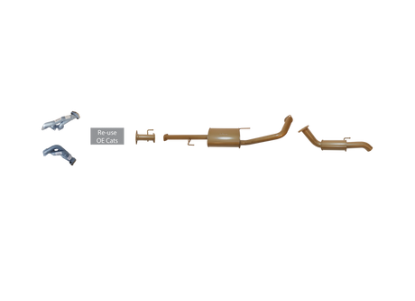 Pacemaker King Brown | 2.5" Cat-Back Exhaust & Headers Kit | Toyota Prado 120 Series 4.0L V6 Petrol 2002-2009 | KB12215-HCB-MR