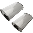 Redback - 3.5" Universal Muffler Offset/Centre 355x228x127mm Oval 304 Stainless