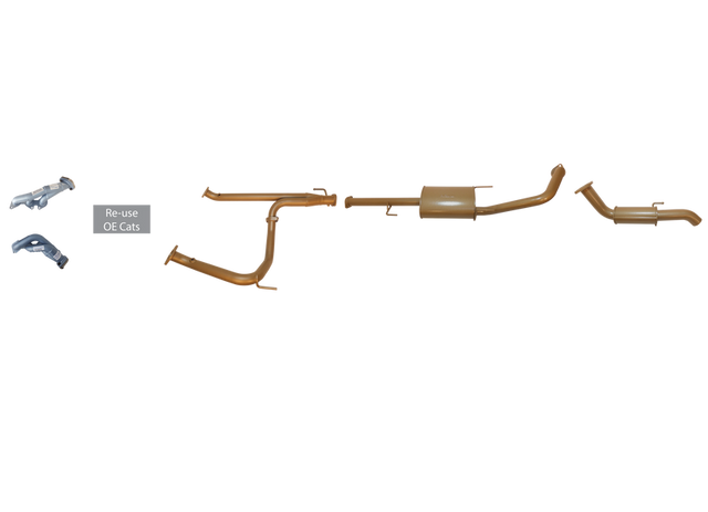 Pacemaker King Brown | Single 2.5" Cat Delete with Headers Kit | Toyota Prado 120 4.0L V6 2002–2009 | KB12215-HYMR