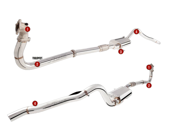 XForce - NISSAN PATROL GU 4.2L TURBO DIESEL UTE 1999-2006, 4.2L ‘Leaf Spring’ Stainless Steel 3′ Cat Back System