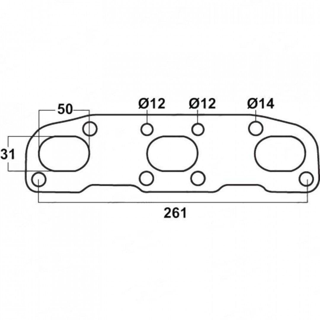 Nissan Navara D40 V6, VQ40, Year 2006-on, 2 Gaskets required - Exhaust Manifold Gasket