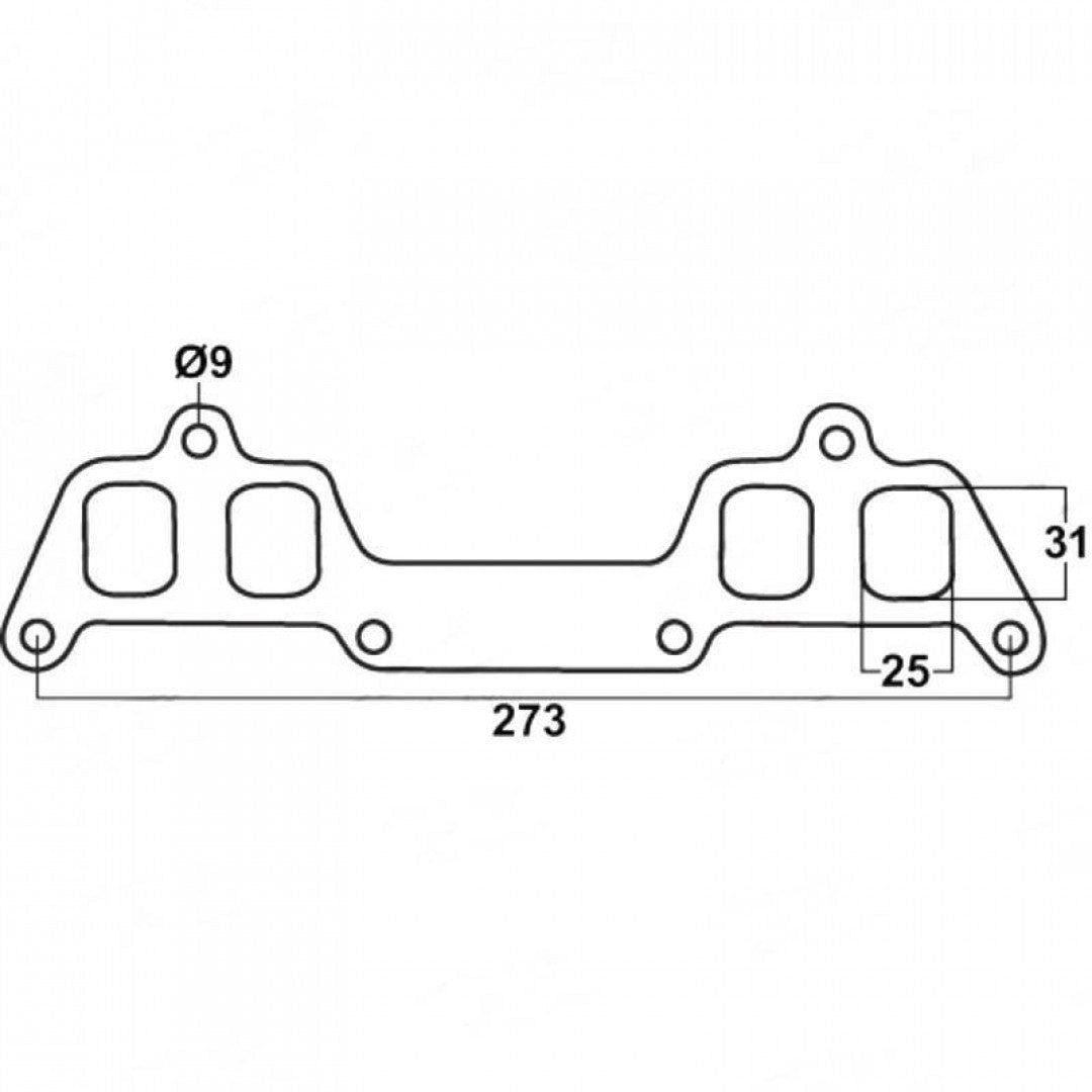 Mazda UB 1490cc, NA 1586cc, VC 1769cc, VB 1796cc & MA 1970cc, 4 Cylinders, Square Port - Exhaust Manifold Gasket