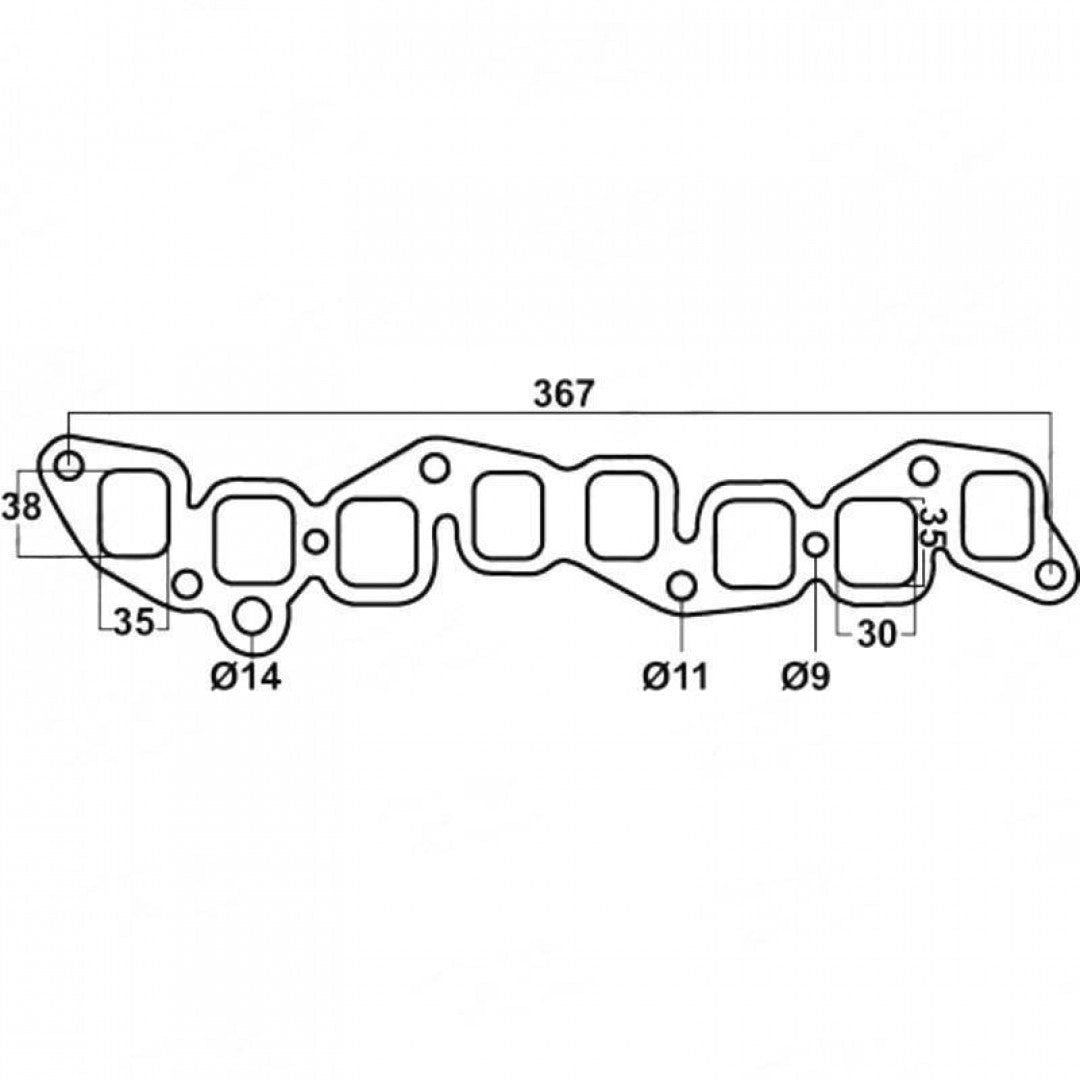 Toyota Hilux, Celica & Corona, 8R 1858cc, 6R1707cc, 7R 1561cc, 18R & 18R-C 1968cc - Exhaust Manifold Gasket