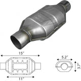 UNIVERSAL CATALYTIC CONVERTER - Euro II, 2", CPSI 300