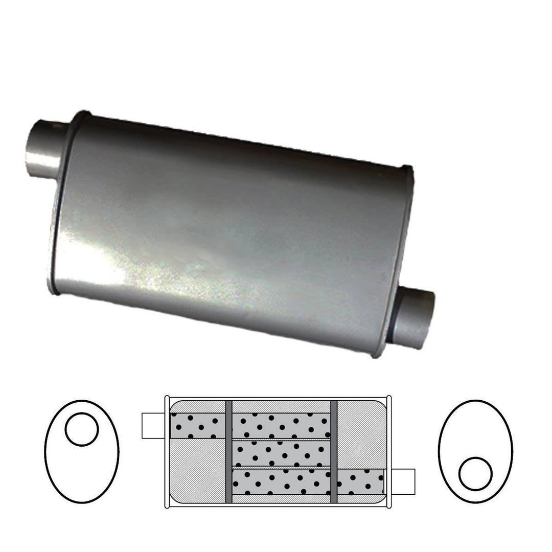 Redback Universal Muffler - 8" X 4" Oval - 16" Long O/O 1 3/4"