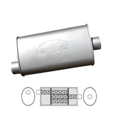 Redback - 2" Universal Muffler Offset/Centre 22"L x 8"W x 5"H Oval Aluminised Steel