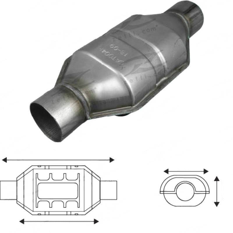 UNIVERSAL CATALYTIC CONVERTER - Euro II, 2", CPSI 300