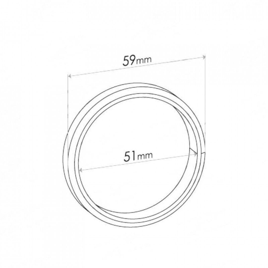 Double Taper Ring Gasket - ID 51mm, OD 59mm, THK 12.5mm, FIBRE&2S