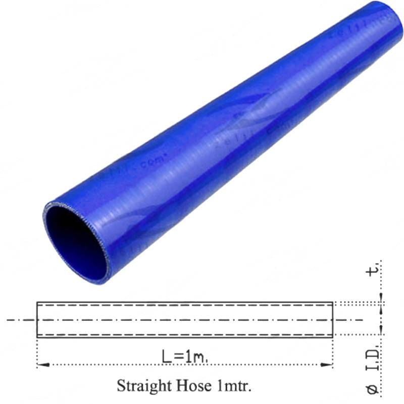 Silicone Hose - Inside Diameter 3-1/2" Inch (89mm), Blue, 1M Straight