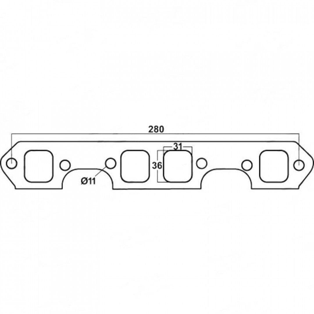 Holden Red, Blue & Black Motor 253ci & 308ci, 253ci & 4987cc - Exhaust Manifold Gasket