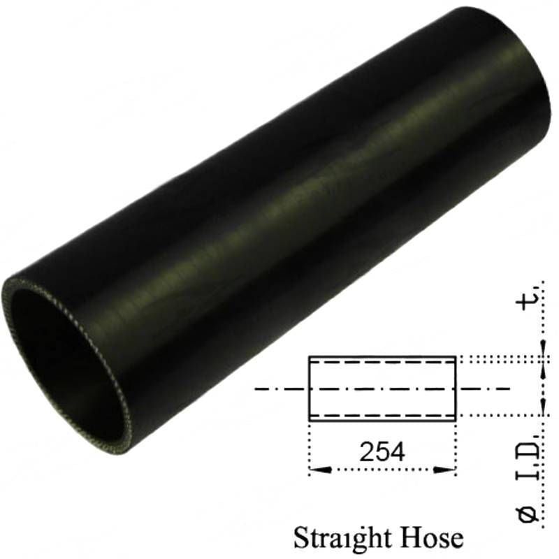 Silicone Hose - Inside Diameter 3" Inch (76mm), Black, 254mm Straight