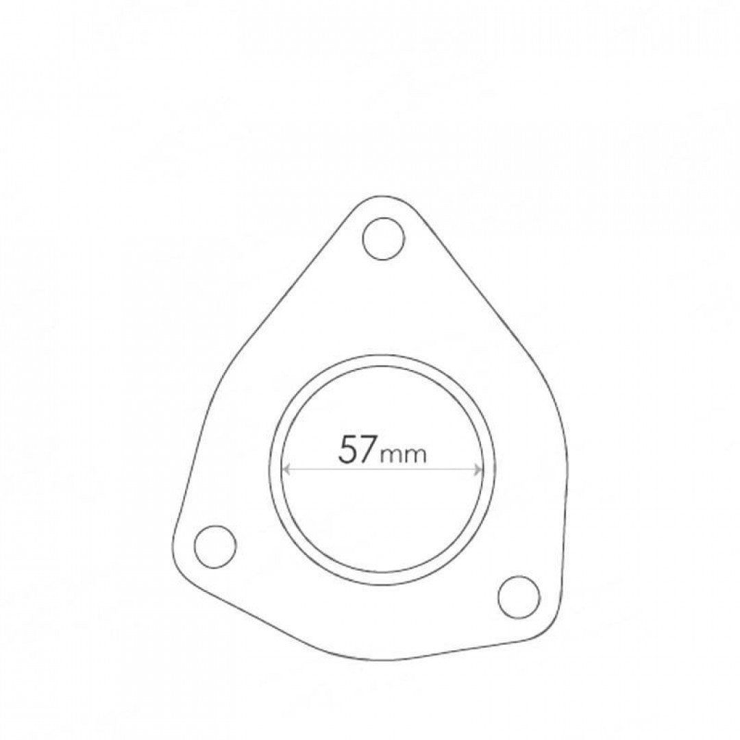 Flange Gasket - Daewoo Lanos pipe, manifold, ID 57mm (3 Bolts)