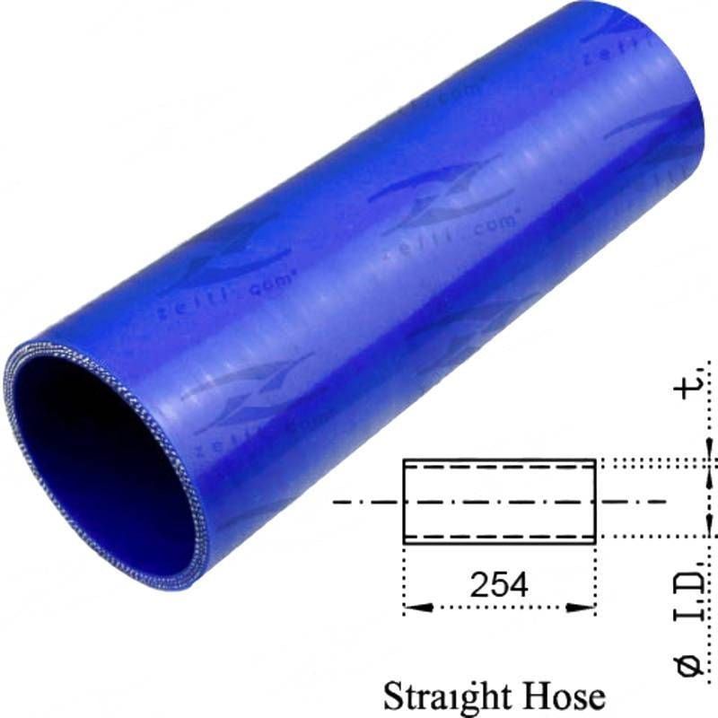 Silicone Hose - Inside Diameter 2-1/2" Inch (63mm), Blue, 254mm Straight