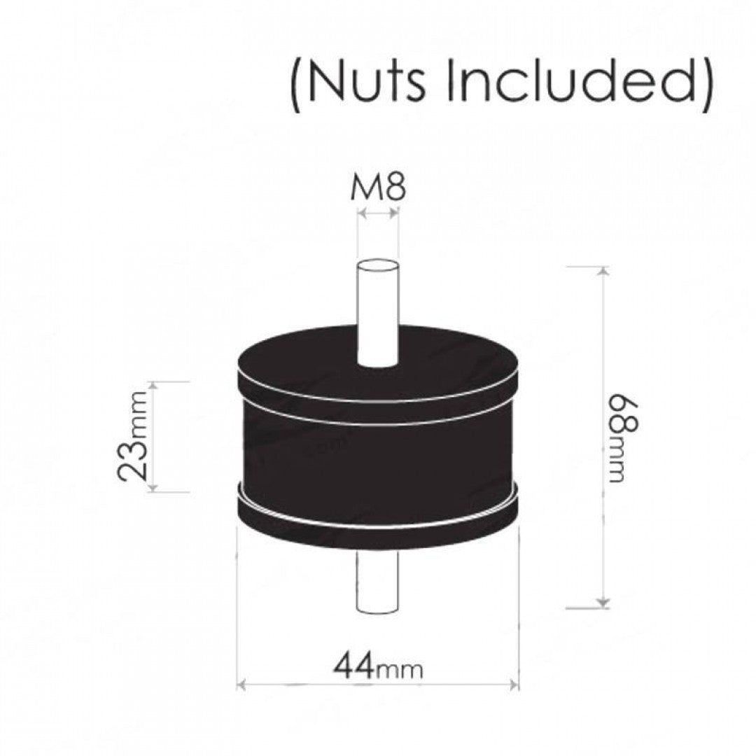 Cotton Reel Mounts - Inside Diameter 48mm, ROUND, M10X1.25