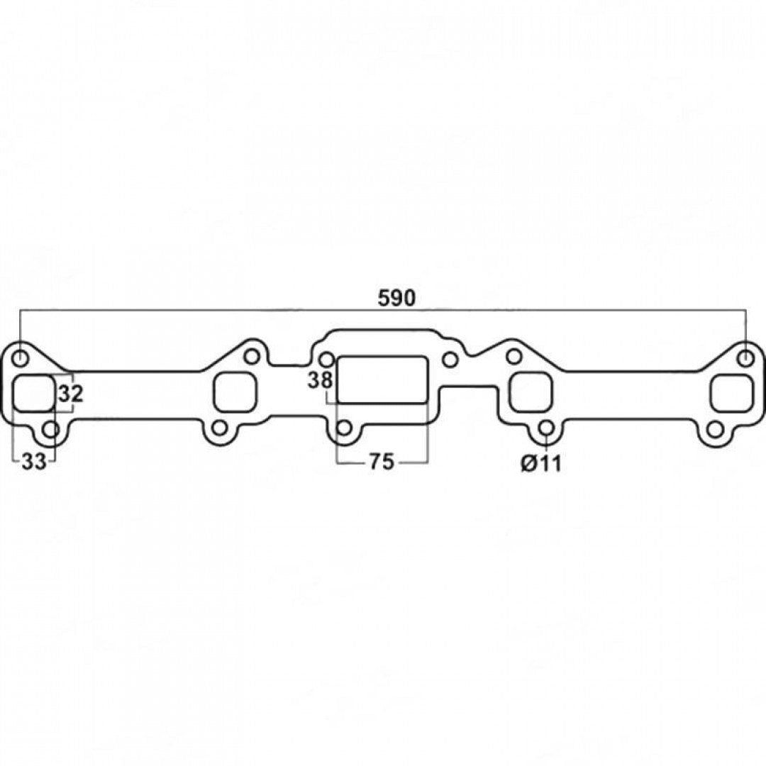 Ford Falcon Pre X-flow 144ci, 170ci, 188ci, 200ci, 221ci, 250ci - Exhaust Manifold Gasket