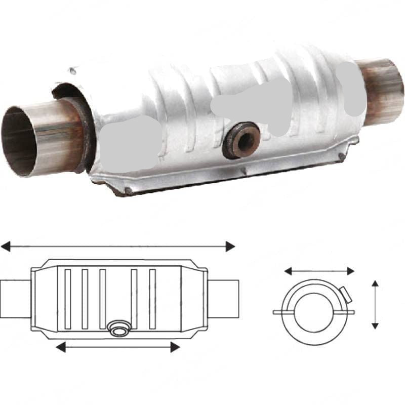 UNI ROUND BODY LONG - 380MM LG(106MM DIA)2 1/2" CERAMIC EURO WITH CENTRE O2 SENSOR