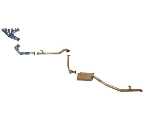 Pacemaker King Brown | Single 2.5" Exhaust with EGR Headers | Toyota LandCruiser 75 Series Troopy 1HZ | KB12001-HMX