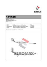Euromax Diesel Particulate Filter Skoda Octavia 2.0L BMM Scout 4WD Wagon 2006–2013 - 11142C