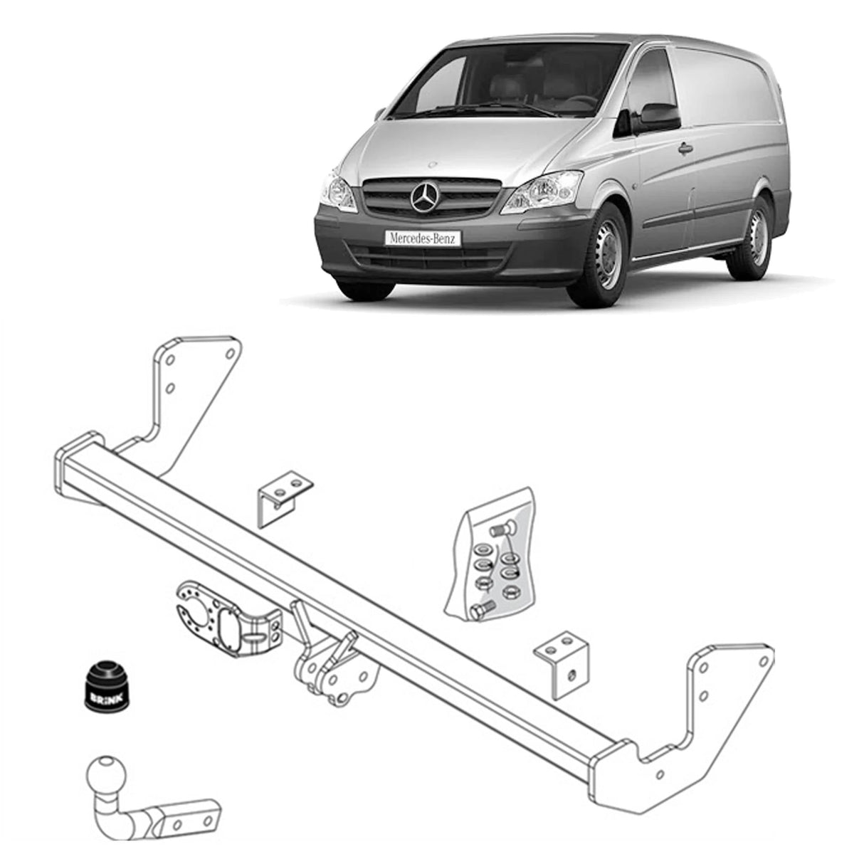 Brink | Fixed European Swan Neck Towbar | Mercedes-Benz Vito Valente Mixto W639 2003–2015 | BR-419000