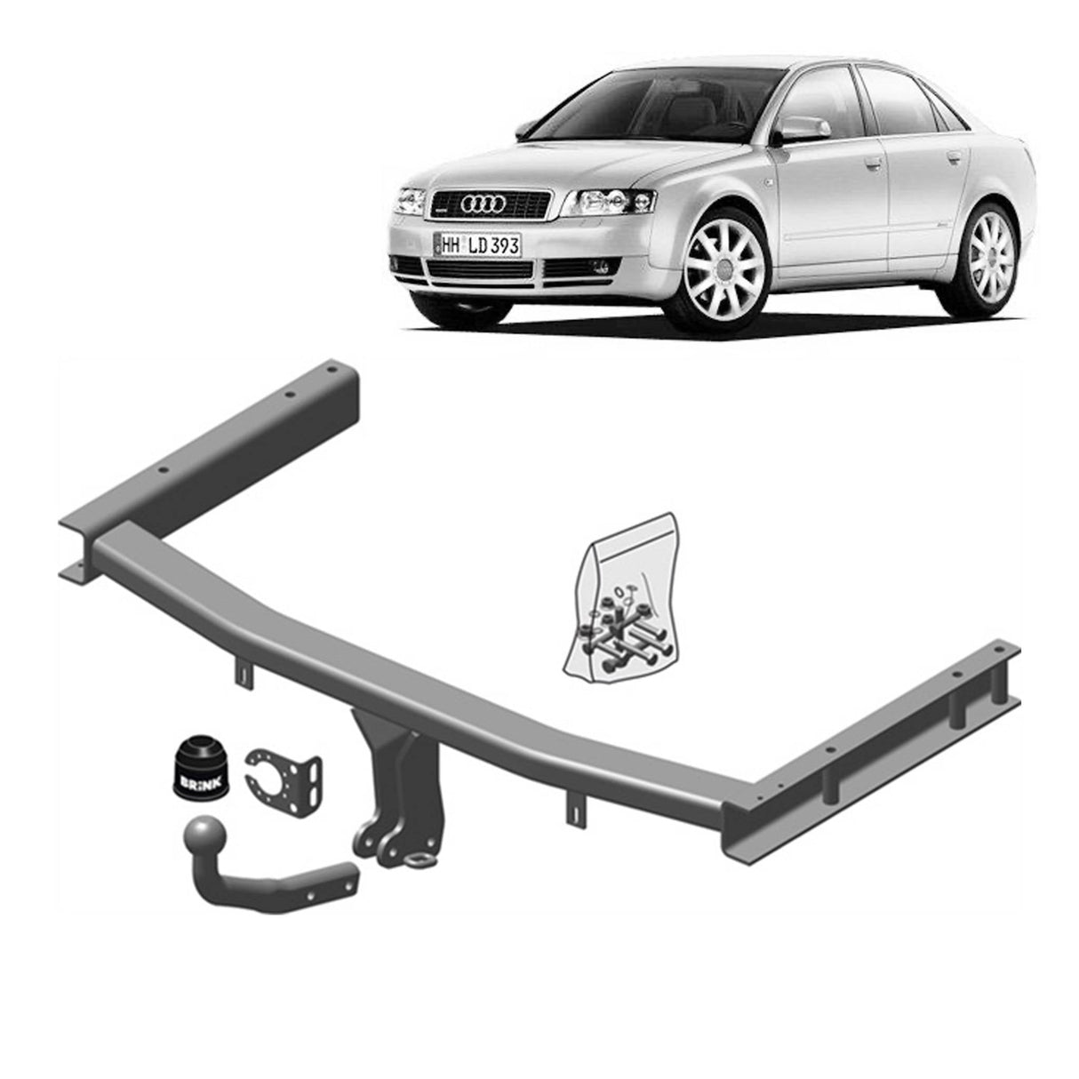 BRINK | European Fixed 2-Bolt Towbar | AUDI A4 B6 B7 B9 2000–ON | BR-518300