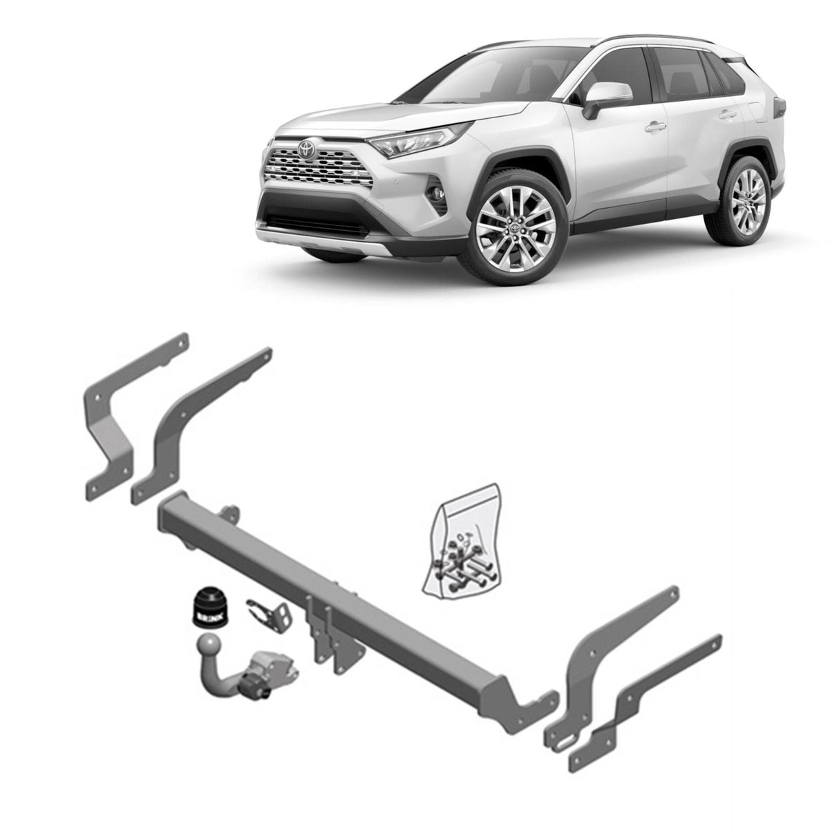 BRINK | Detachable Towbar & Direct Fit Wiring Kit | Toyota RAV4 Gen 5 2018–ON | BR-663400-K201
