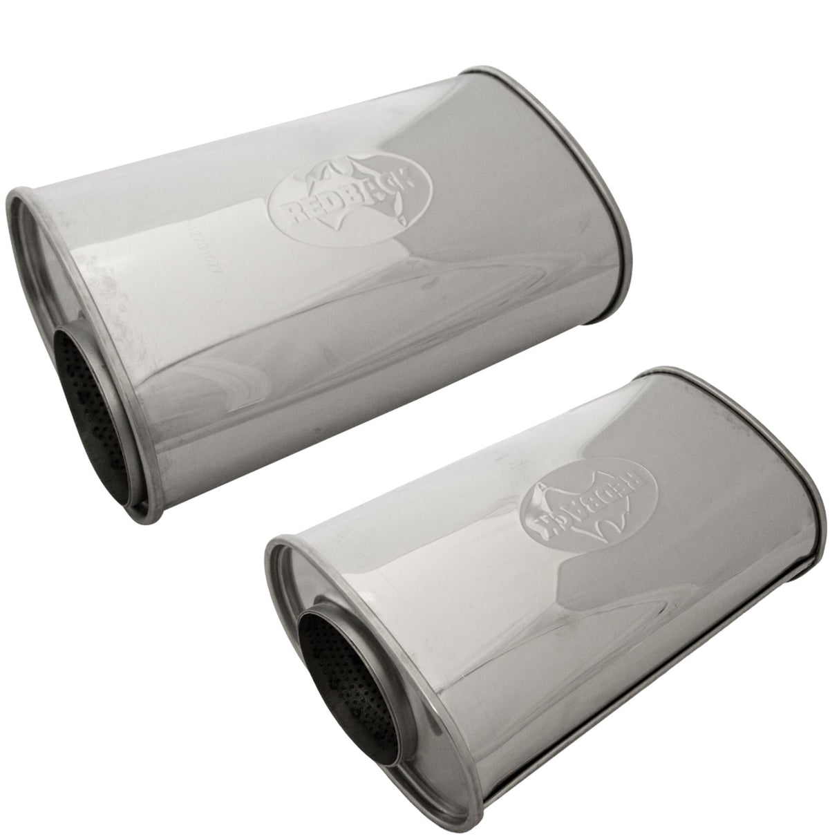 Redback - 4" Universal Muffler Offset/Centre 14"x9"x5" Oval 304 Stainless