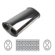 Redback - 3" Glass Packed Muffler Twin In/Twin Out 16"x8"x5" Oval 409 Stainless Steel