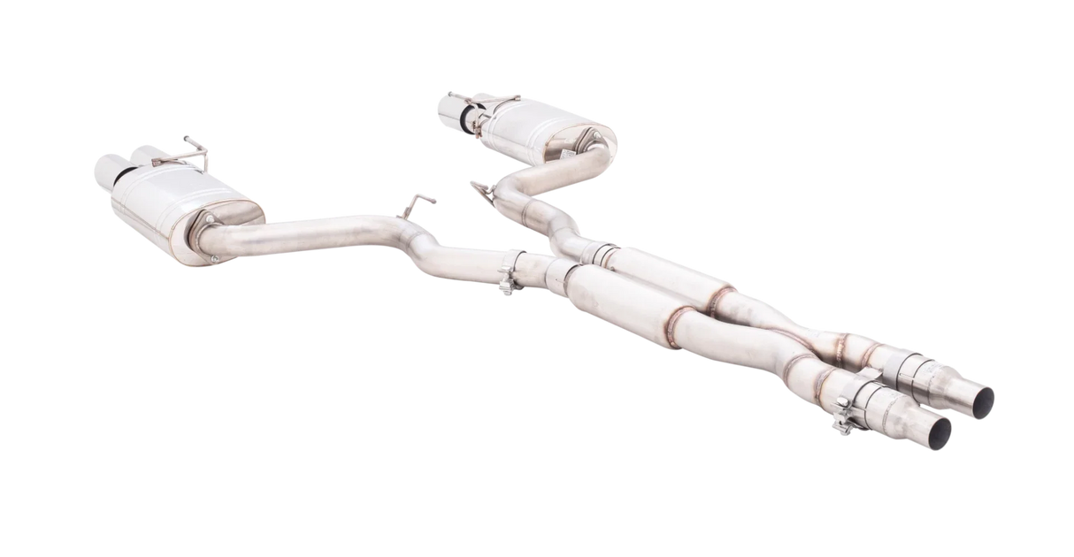 XForce | Twin 3" Cat Back Exhaust Quad 4" Tips | Ford Mustang GT FN Coupe 2018–2026 | ES-FM18-CBS