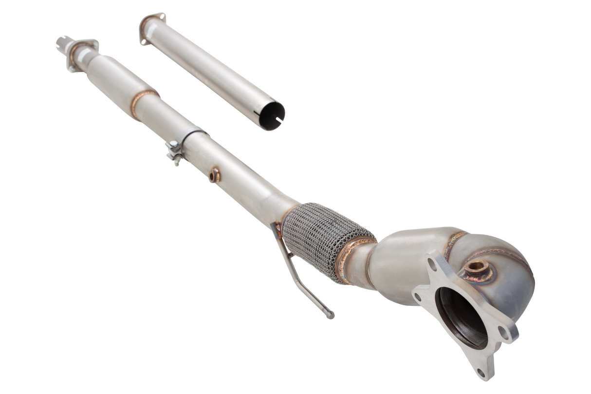 XForce | 3" Stainless Steel Downpipe High Flow Cat | VW Golf GTI MK5 MK6 2.0T 2005–2013 | ES-VW06-KITB