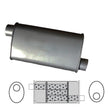 Redback - 2.25" Universal Muffler Offset/Offset 16x10x4 Oval Aluminised