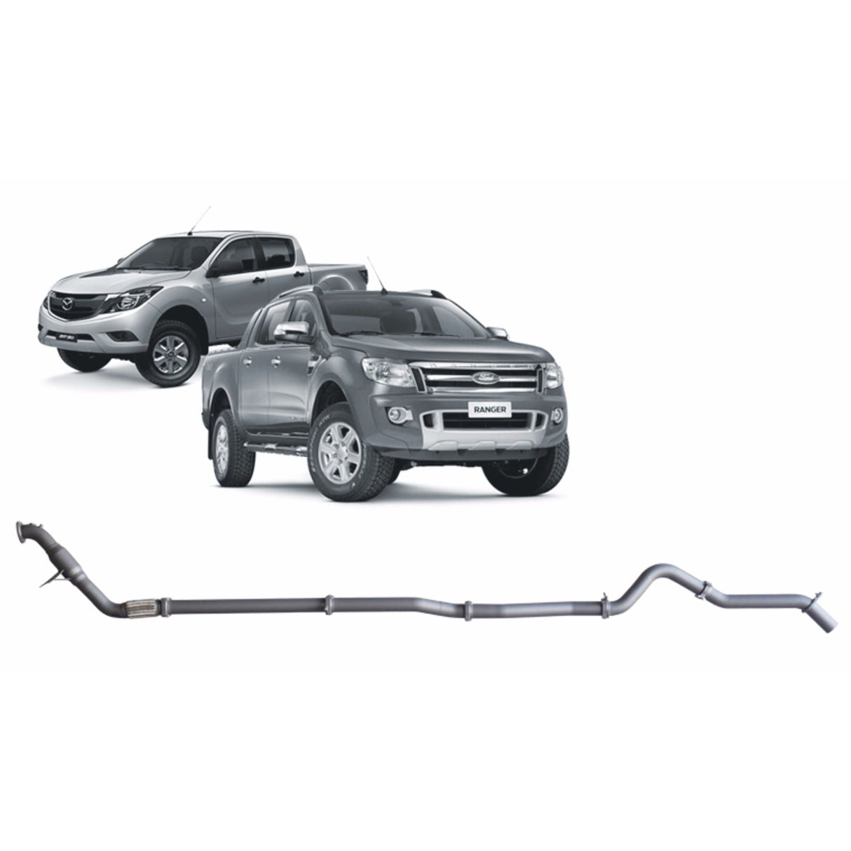Redback Performance - Ford Ranger (01/2011 - 09/2016), Mazda BT-50 (11/2011 - 06/2016) Exhaust (Extreme Duty 4x4) "Cat & Pipe"
