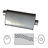 Redback - 2 1/2" Megaflow Universal Muffler Offset/Centre 16"x11"x6" Oval Aluminised Steel