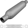 Redback - 2.5" Hotdog Muffler Centre/Centre 254x89mm Round Mild Steel Spiral Louvered With Spigots