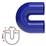 Silicone Hose - Inside Diameter 2" Inch (51mm), Blue, 180 Bend