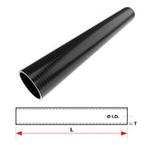 Silicone Hose - Inside Diameter 2-1/2" Inch (63mm), Black, 1M Straight