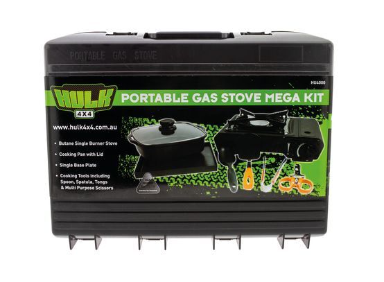 Hulk 4X4 - PORTABLE GAS STOVE MEGA KIT INC POT, LID, TOOLS & CASE